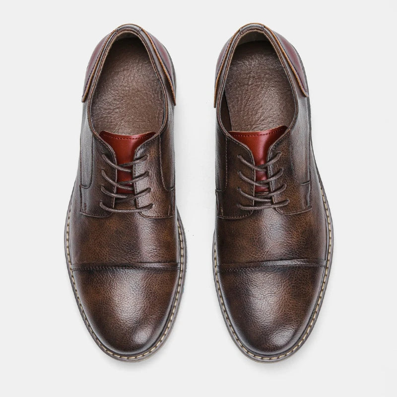 Business Men's Leather Shoes European American Casual Man Leather Shoe Retro Trend Men's Shoes Large Size Leather Shoes for Men - Sun Studio