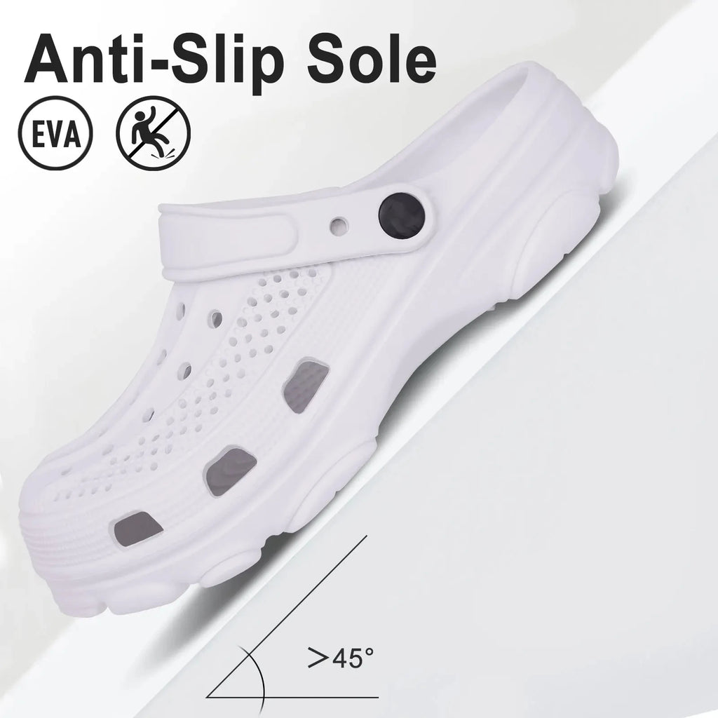 Eyriphy Men Slippers Garden Shoes Breathable Hole Slippers Outdoor Fishing Shoes Non-Slips Kitchen Slippers EVA Sole Men Sandals - Sun Studio