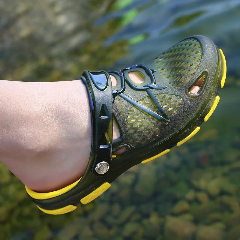 Fashion Slippers Casual Sandals Breathable Non-slip Comfortable Beach Shoes High Quality Home Slippers Outdoor Walking Male Shoe - Sun Studio