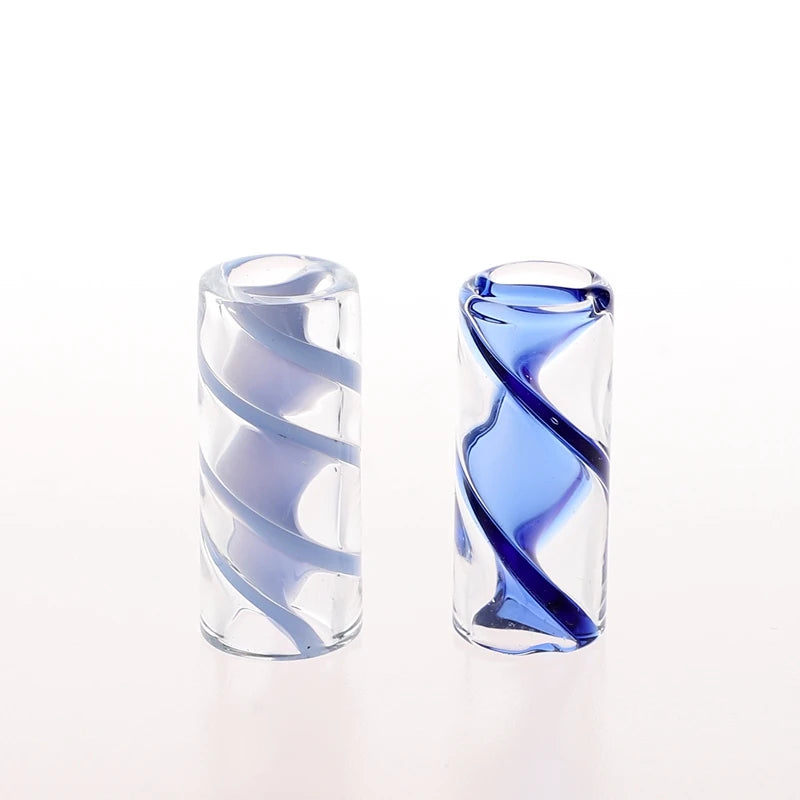 In Stock Retail 5pcs/Box Set Spiral Blue Color Glass Tube Tips/Manufacturer Supply Filter Glass Tips/Mini Glass Filter Tips - Sun Studio