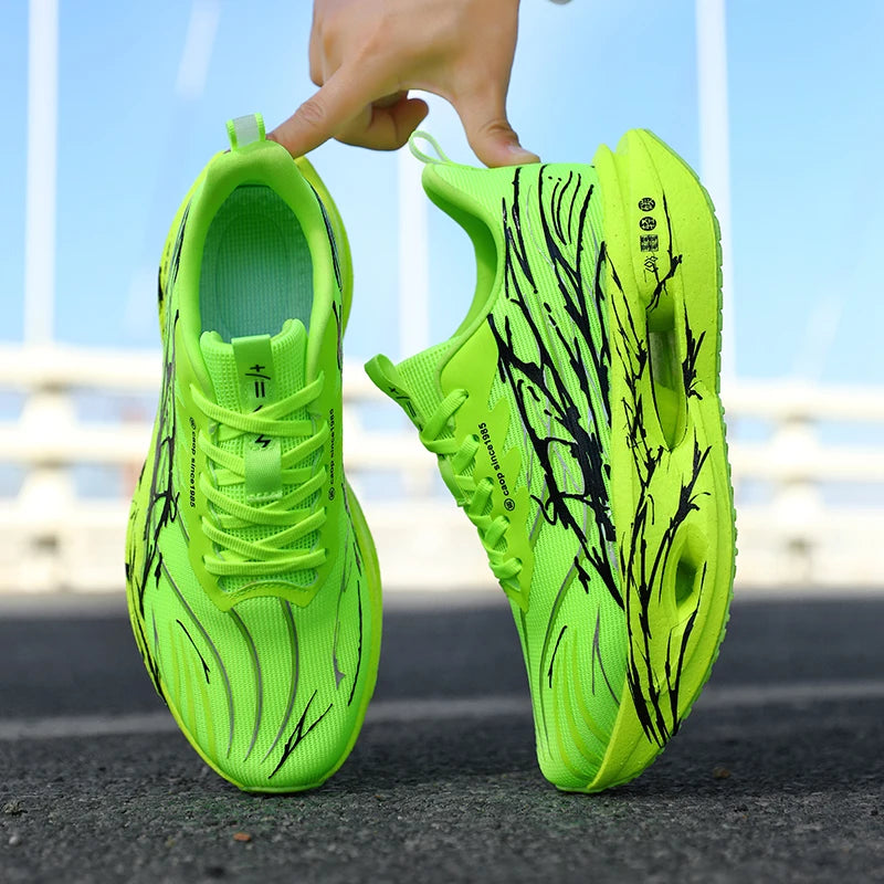 Men Sport Shoes Professional Cushioned Carbon Plate Running Shoes Breathable Couple Casual Sneakers Marathon Athletic Footwear
