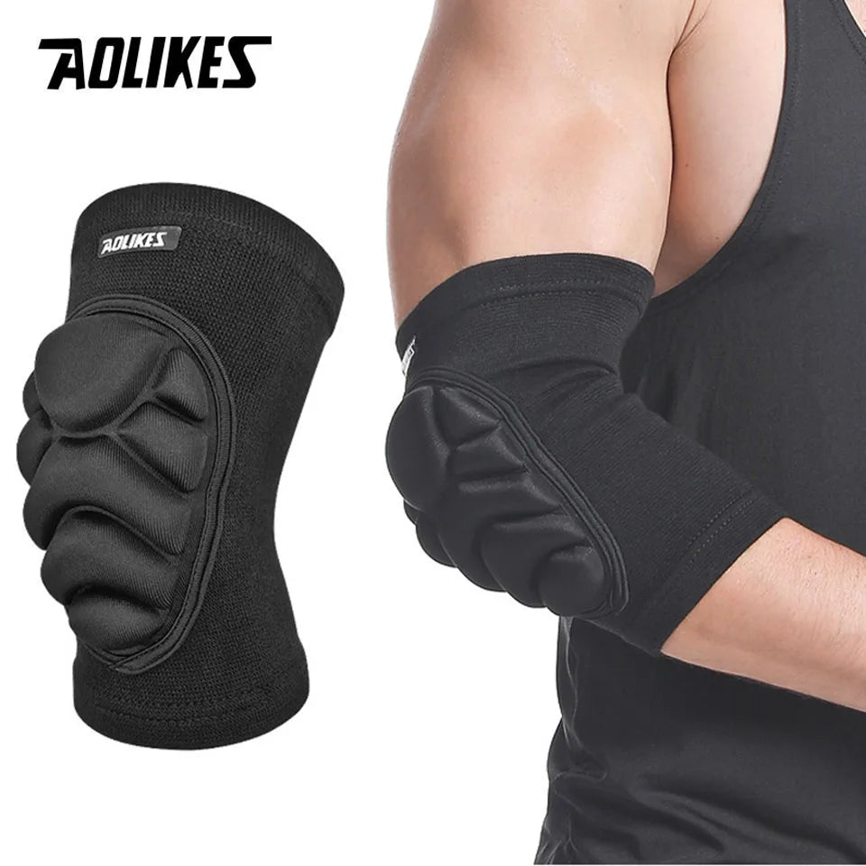 AOLIKES 1Pair Elbow Pads Elbow Protector Volleyball Sponge Support Compression Elbow Braces for Basketball Tennis Football - Sun Studio