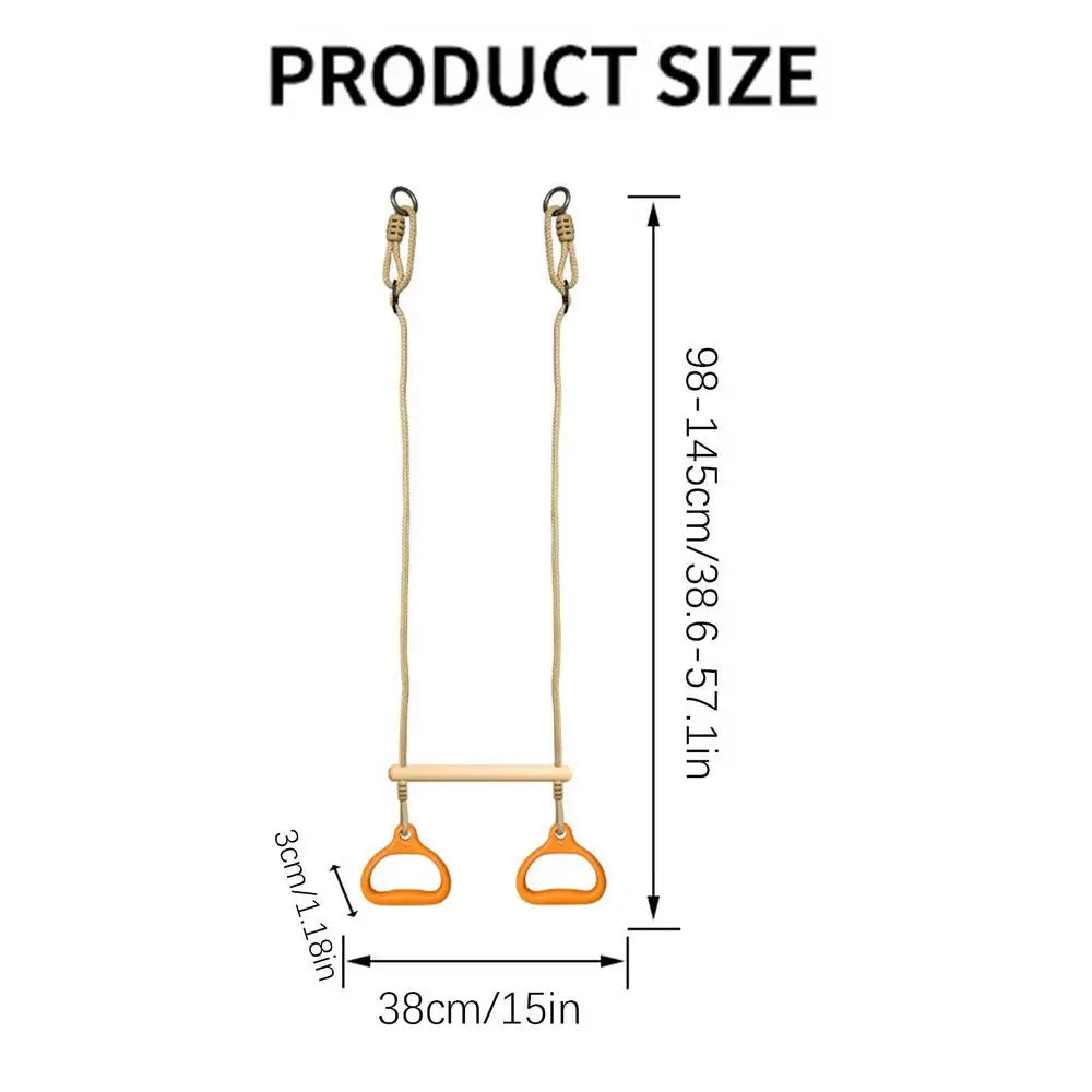 Trapeze Swing Bar Playground Equipment Rings Bar Ergonomic Sensory Game Easy installation For Children Indoor Playtime Backyard - Sun Studio