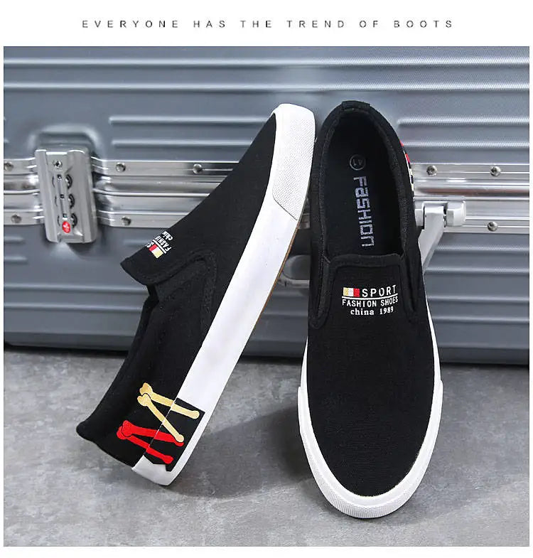 2023 New Canvas Shoes Men Summer Classic Loafers Men Casual Shoes Breathable Lazy Walking Flat Men Shoes Sneakers Plus Size 47 - Sun Studio