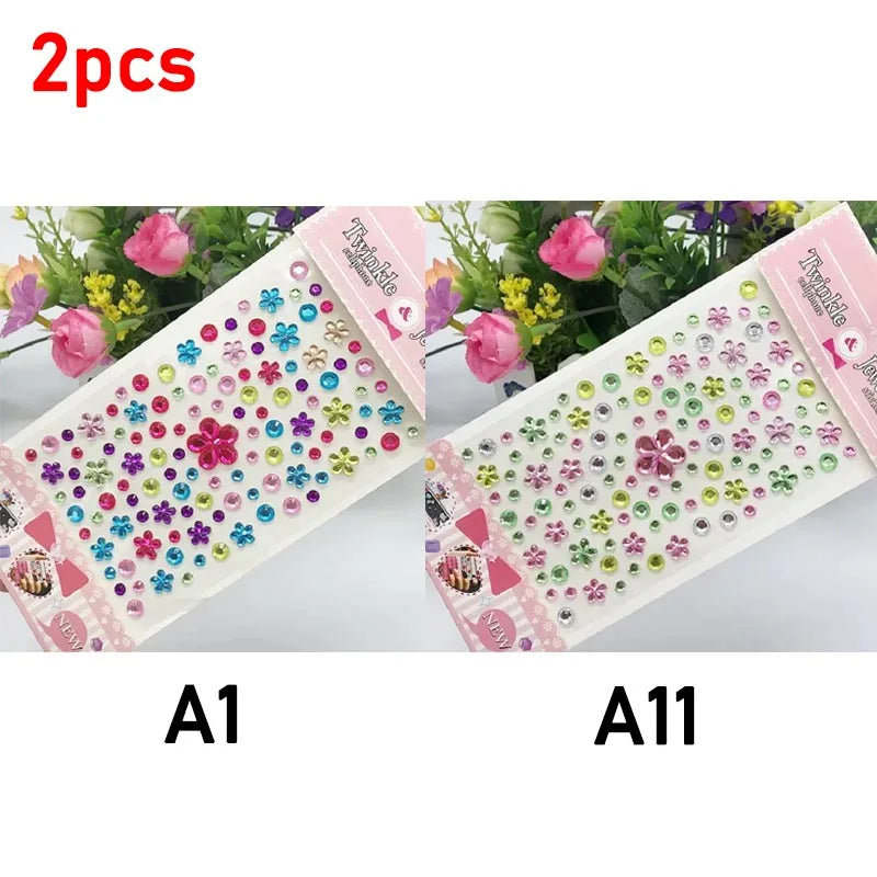 Glitter Face Stickers for Children Rhinestones for Eyes Face Diamonds Bright Stickers Festival Makeup Jewels Stickers ZS006