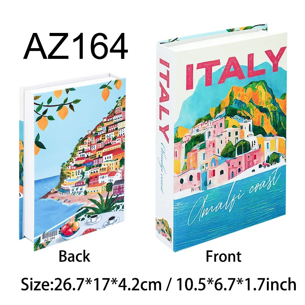 Colorful Travel Series Fake Books For Home Decor Coffee Table Ornaments Fashion Decoration Books for Living Room Amalfi Italy