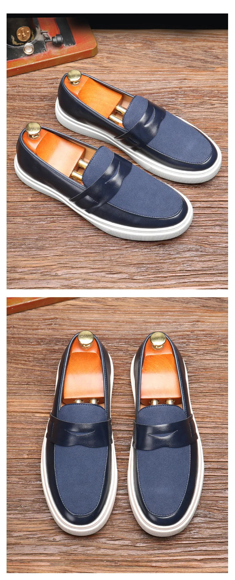 Newest 2025 Autumn Men Suede Leather Loafers Thick Sole Men Slip On Platform Black Party Shoes - Sun Studio