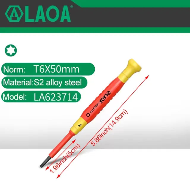 LAOA Insulated Precision Screwdriver a Cross Small Size Screwdriver to Remove Eyeglasses Clocks and Watches Cell Phone Notebook - Sun Studio