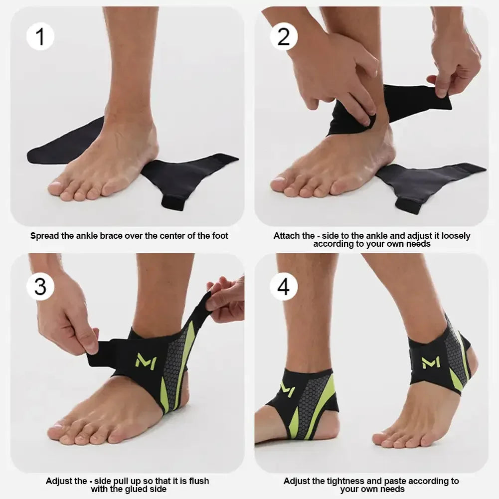 1PC Professional Y-Type Ankle Brace - High Elastic Bidirectional Compression Anti-Sprain Guard for Basketball Sports - Sun Studio