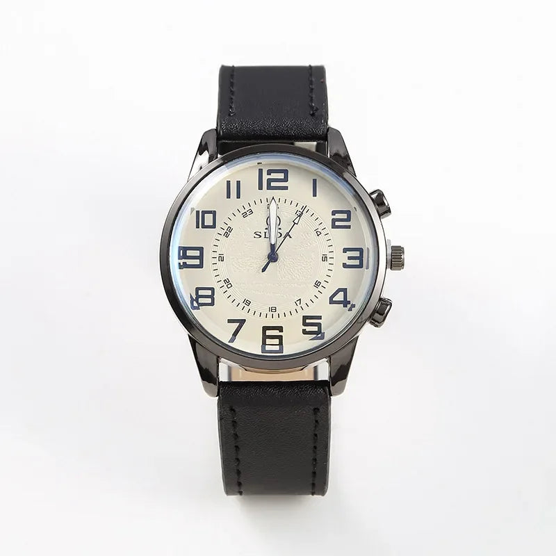Vintage Men's Watches Sports PU Belt Watch Men's Fashion Trend Digital Student Watch Men's Quartz Watches Relogios Masculino - Sun Studio