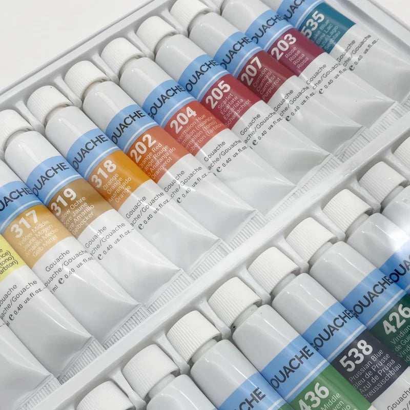 12 color /24 color Gouache Paint Set Box Art Gouache Paint Beginners paint Graffiti paint - Sun Studio