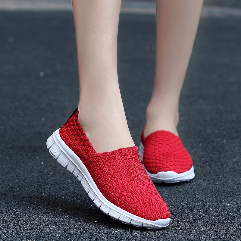 STRONGSHEN Men Shoes Summer Breathable Women Handmade Woven Shoes Couple Casual Flats Shallow Loafers Unisex Zapatos De Mujer - Sun Studio