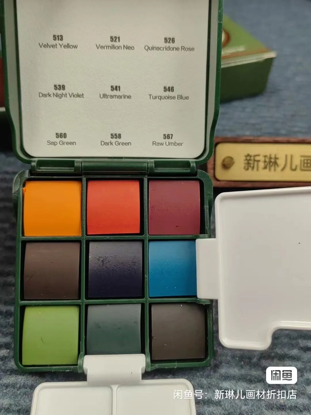 MAIRTINI Mini Travel Watercolor Set Solid Aquarell Paint 9 Colors Portable Palette Painting Tools with Brushes Art Supplies - Sun Studio