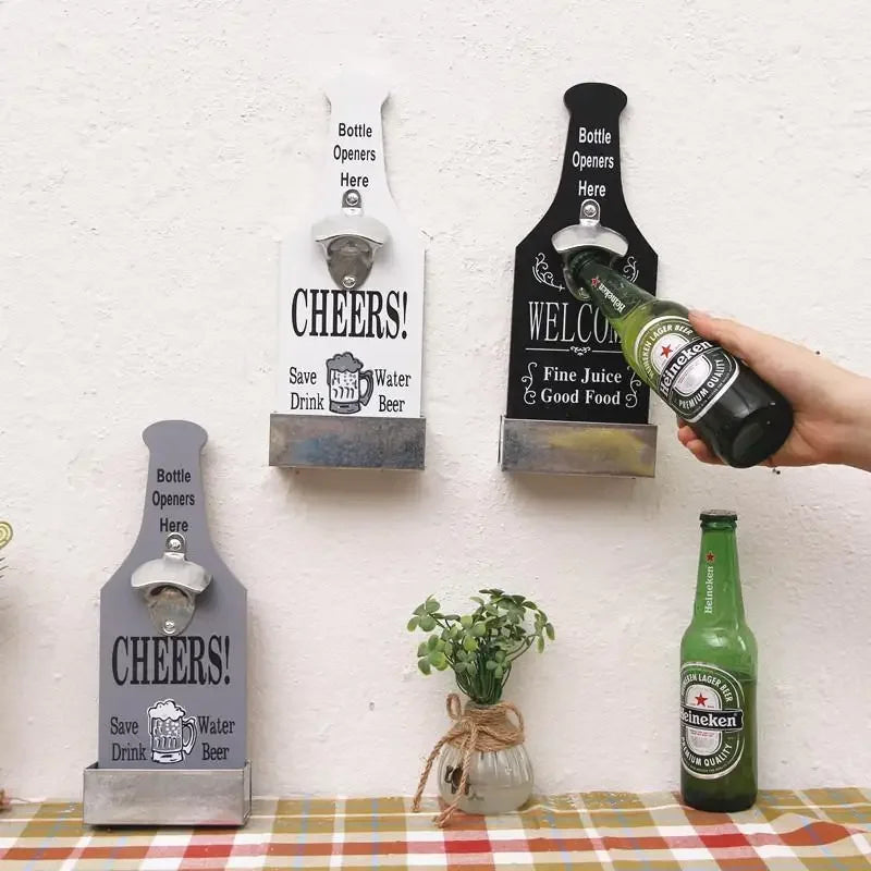 Retro Beer Bottle Opener Creative Storage Box Bar Restaurant Decoration Opener Wall Hanging - Sun Studio