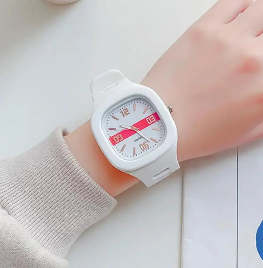 Fashion Women Watches Big Square Quartz Watch Women's Wristwatch Waterproof Silicone Strap Casual Ladies Watch Clock - Sun Studio
