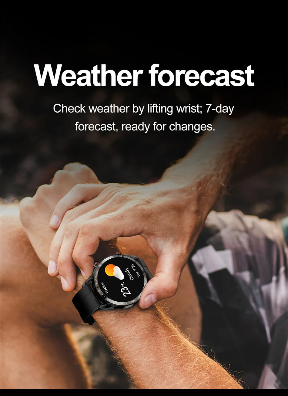 ChiBear New 1.53inch Bluetooth Call Smart Watch Men Multi-Sport Mode Heart Rate Health Monitoring Waterproof Business Smartwatch - Sun Studio