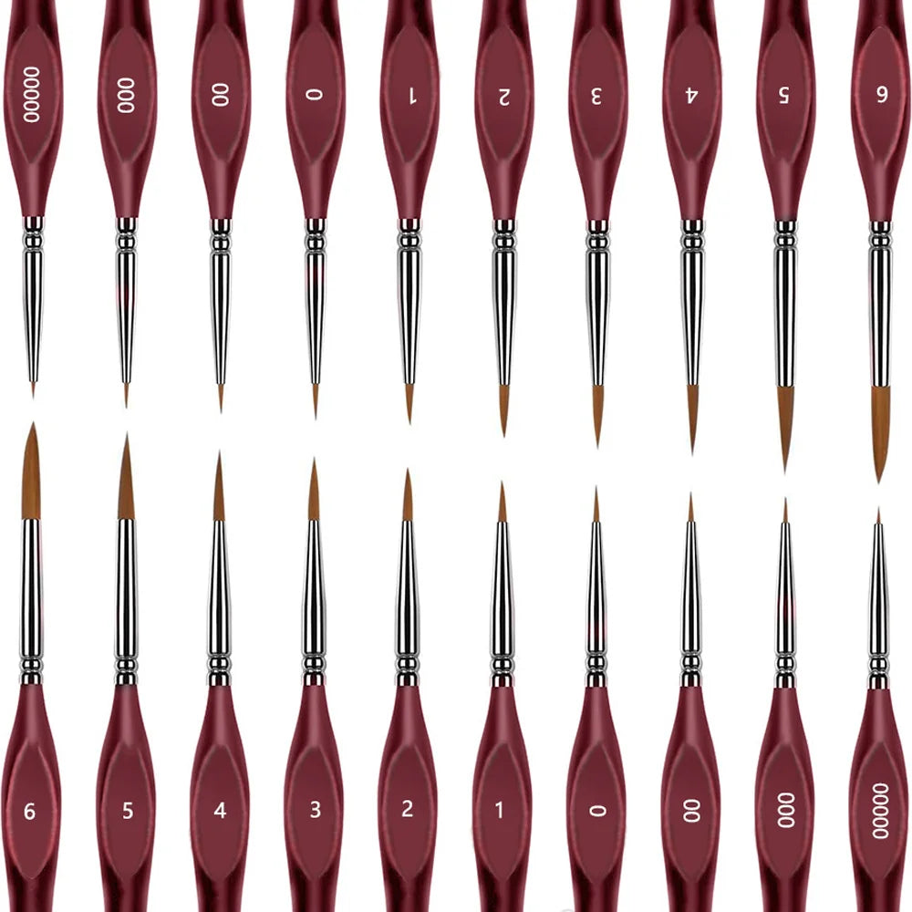 10/11/20/22Pcs Fine Detail Paint Brush Miniature Painting Brushes for Mini Paints Brush Set for Acrylic Watercolor Face Nail - Sun Studio