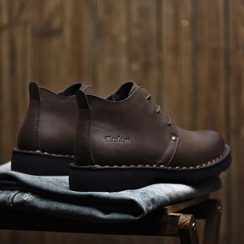 VIPOL Tooling Boots for Men Retro Leather Shoes Comfortable Platform Leisure Flats Classics Outdoor Leisure Men's Boot - Sun Studio
