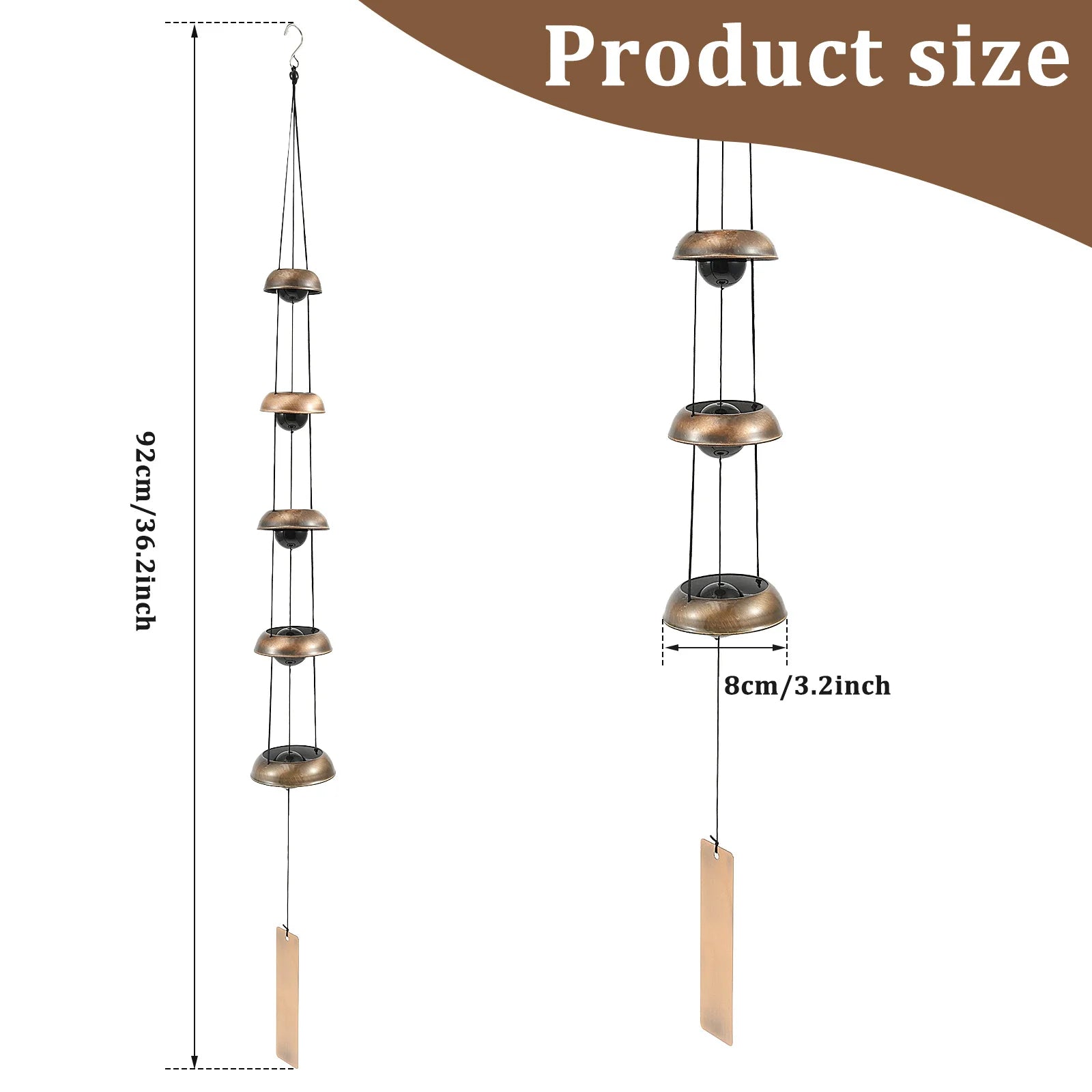 DIY Wind Chime Ornaments Craft and Gifts Kid Birthday Gifts Home Decor Red Copper Craft Wind Chime Outdoor Copper Temple Bells - Sun Studio