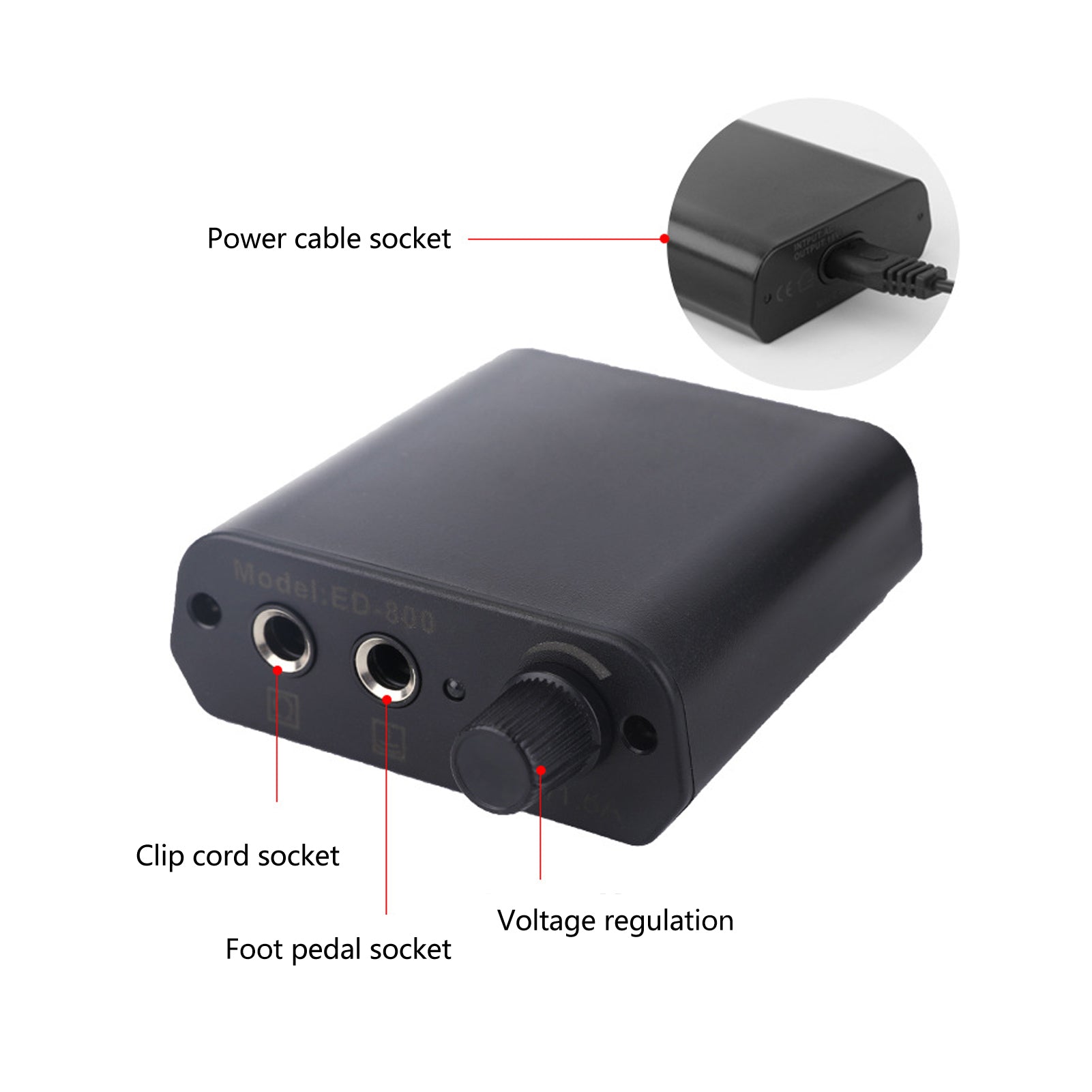 Tattoo Machine Power Supply Mini Tattoo Machine Battery Portable Tattoo Power Supply 100‑240V - Sun Studio