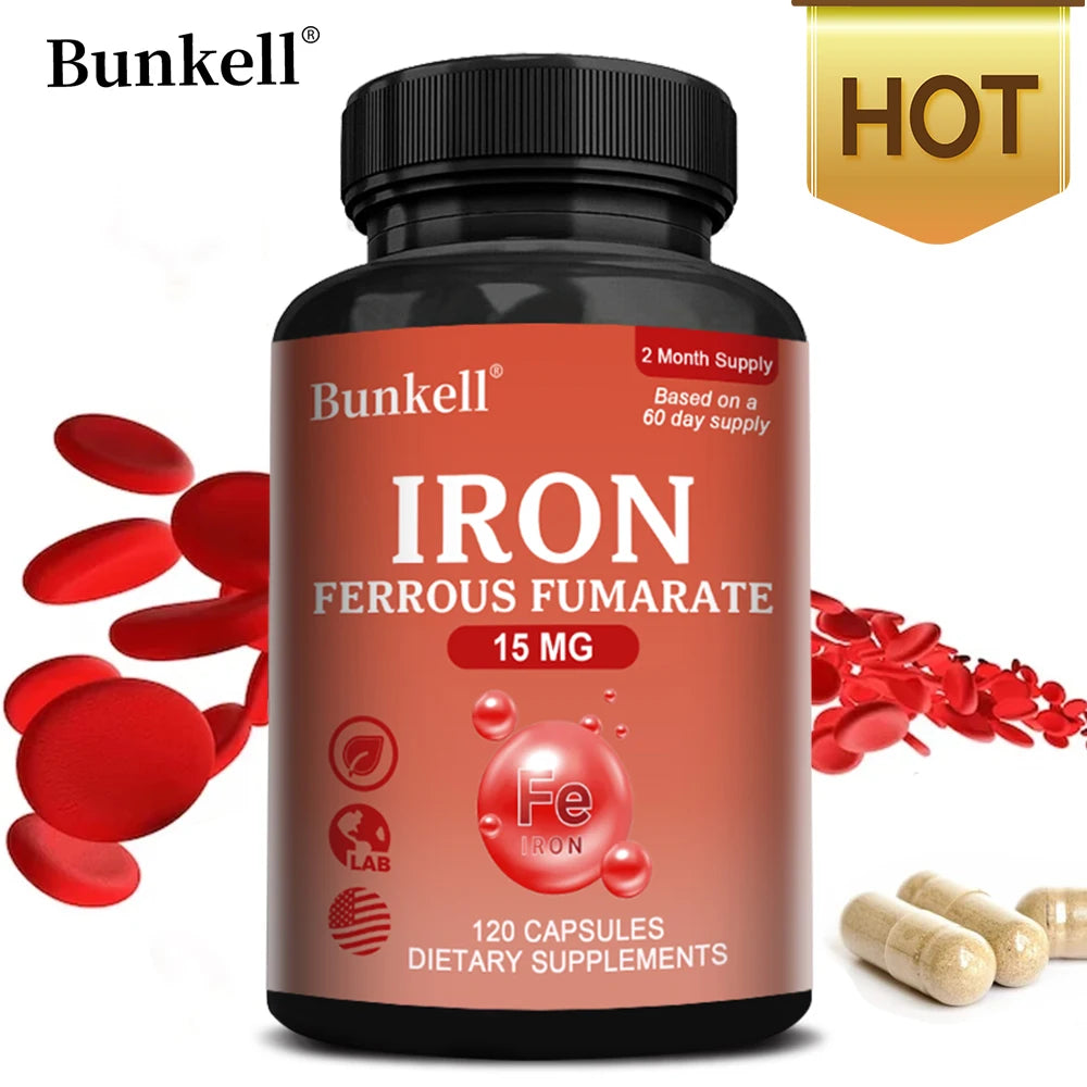 Iron Supplement - Boost Energy, Improve Concentration, Enhance Immune Function, Reduce Fatigue, Help Hemoglobin Balance, Non-GMO - Sun Studio