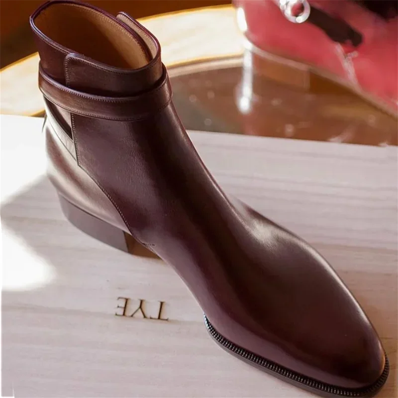 European Station New Men Pointed Chelsea Boot Side Buckle Casual Classic Size 38-48 Male Boots - Sun Studio
