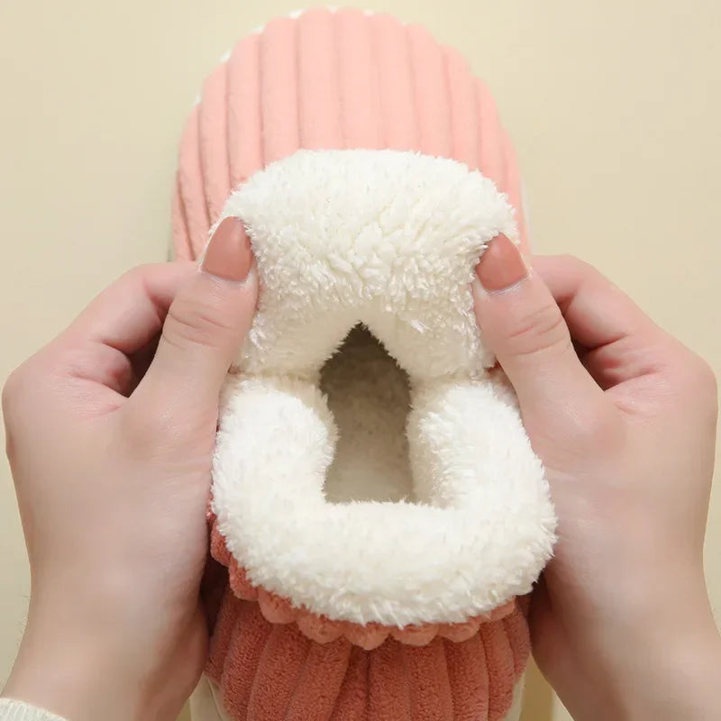 Warm Furry House Slippers Women Men Winter New Fashion Comfort Plush Slippers Home Indoor Outdoor Soft Thick Sole Cotton Shoes - Sun Studio