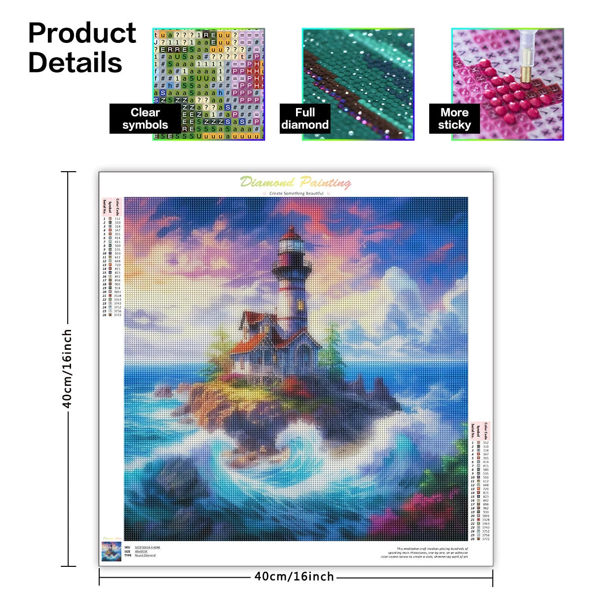 CHENISTORY Full Square Round Diamond Painting Kit Peacock Peony Home Decor Embroidery Animal Flower Mosaic Wall Art - Sun Studio