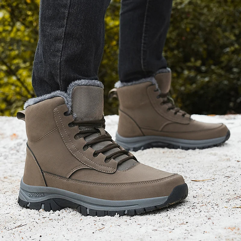 New Snow Boots Men Lace Up Mens Shoes Breathable Winter Boots For Men Casual Men Shoe Waterproof Ankle Boots Footwear Work Shoes - Sun Studio