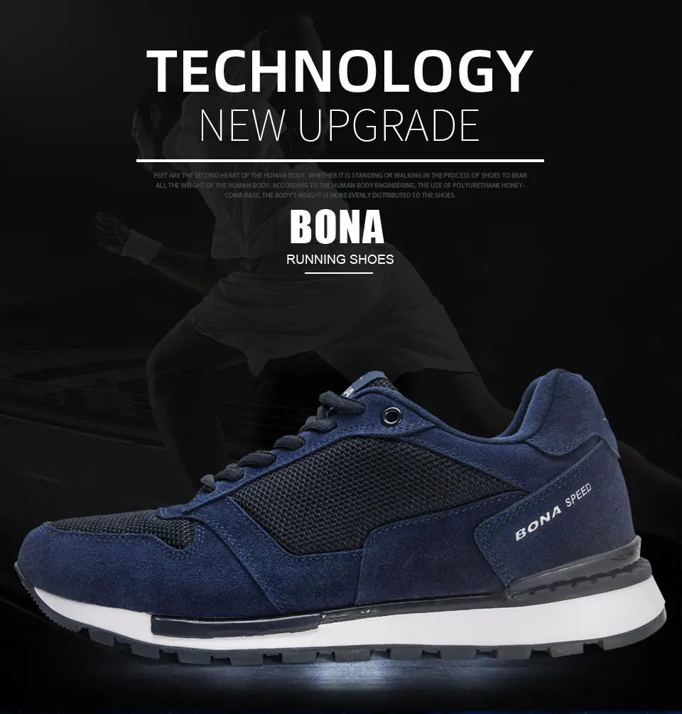 BONA 2022 New Designers Suede Casual Shoes Men Sneakers Outdoor Walking Shoes Man Comfortable Shoes Walking Footwear Mansculino - Sun Studio