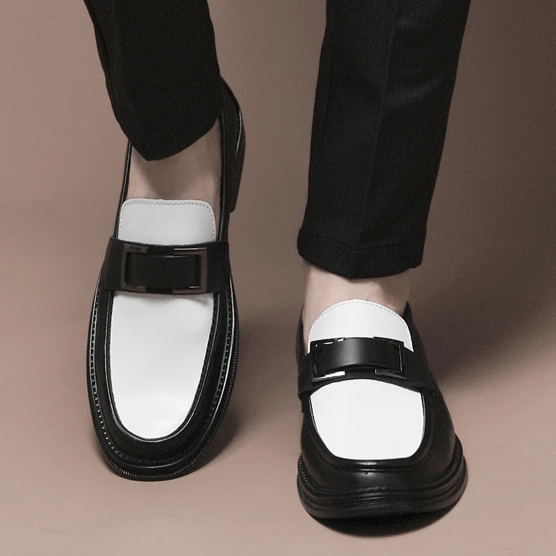 Men Genuine Leather Business Shoes Casual Flats Men Party Driving Loafers Shoes Breathable Moccasins Men's Casual High-end Shoes - Sun Studio