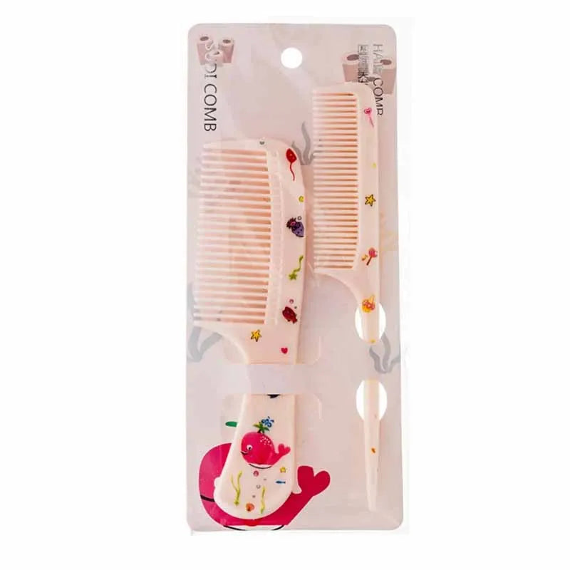 2pcs Kids Hair Combs Set Cartoon Animals Children Hairdressing Comb with Pointed Tail Girls Portable Anti-Static Plastic Comb - Sun Studio