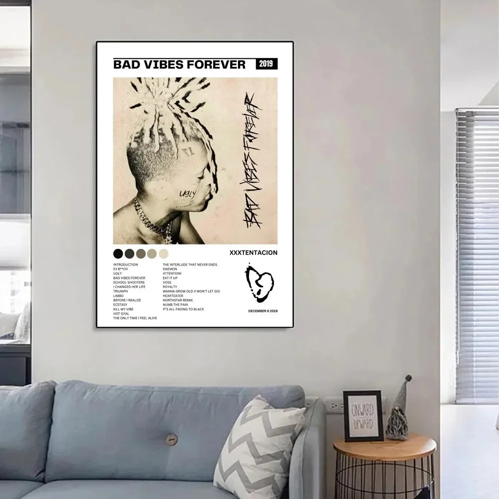 Hip Hop Rap Wall Art Hip Hop Z-XXXTentacion Music Cover Album Canvas Poster Print Living Room Bedroom Home Decor - Sun Studio