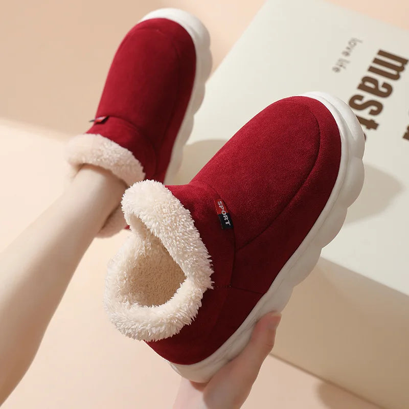 Asgard Men Plush Platform Slippers Winter Warm Outdoor Antiskid Fluffy Soft Cotton Boot Indoor Fashion Cozy Furry Flat Home Shoe - Sun Studio