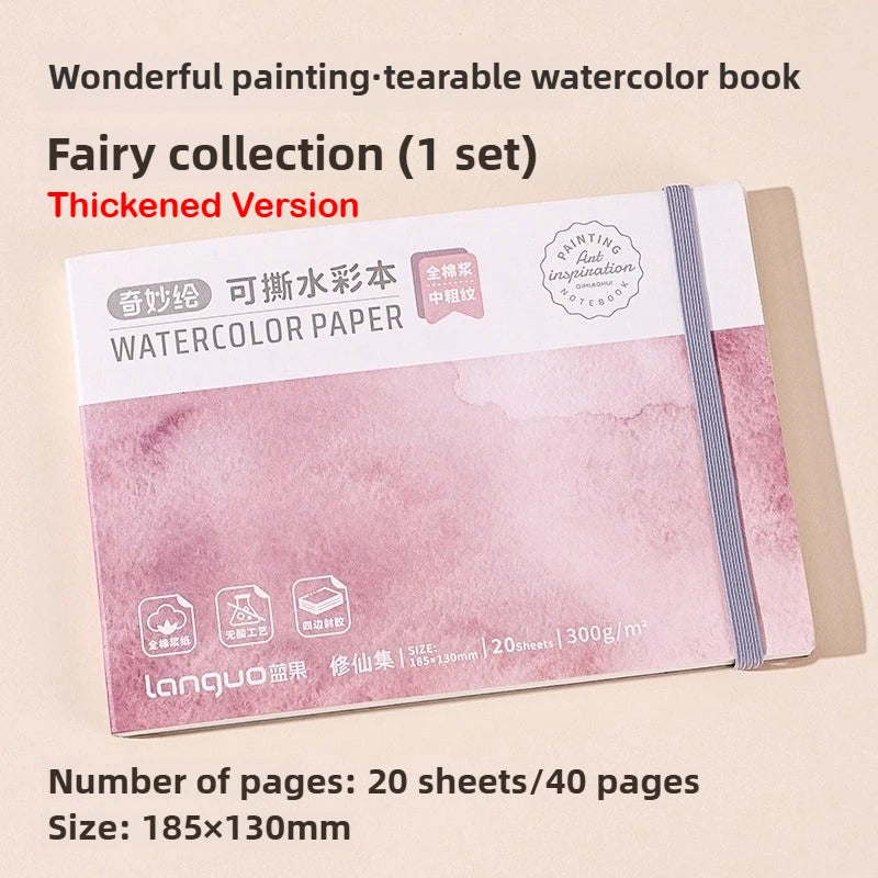 LANGUO Portable 300G Thick Cotton Watercolor Tearable Book Coated Paper Medium Rough Texture Album Sketchbooks School Stationery
