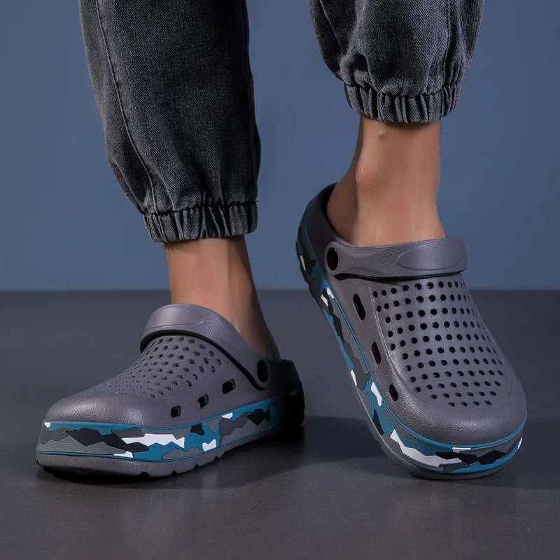 Mens Sandals Casual Summer Clogs for Men Breathable Soft EVA Garden Shoes Closed-toe Fashion Slippers for Men 2025 New Design - Sun Studio