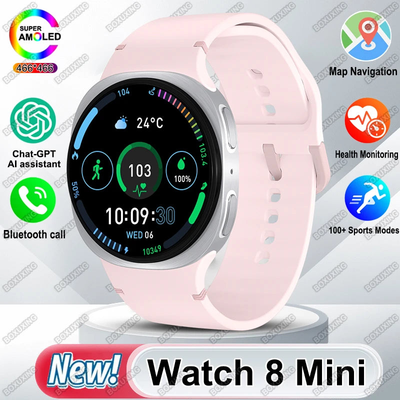 Watch 8 Mini GPS Track Smart Watch Men Women Map Navigation Bluetooth Call NFC IP68 Waterproof Compass Sport Smartwatch 2025 New - Sun Studio