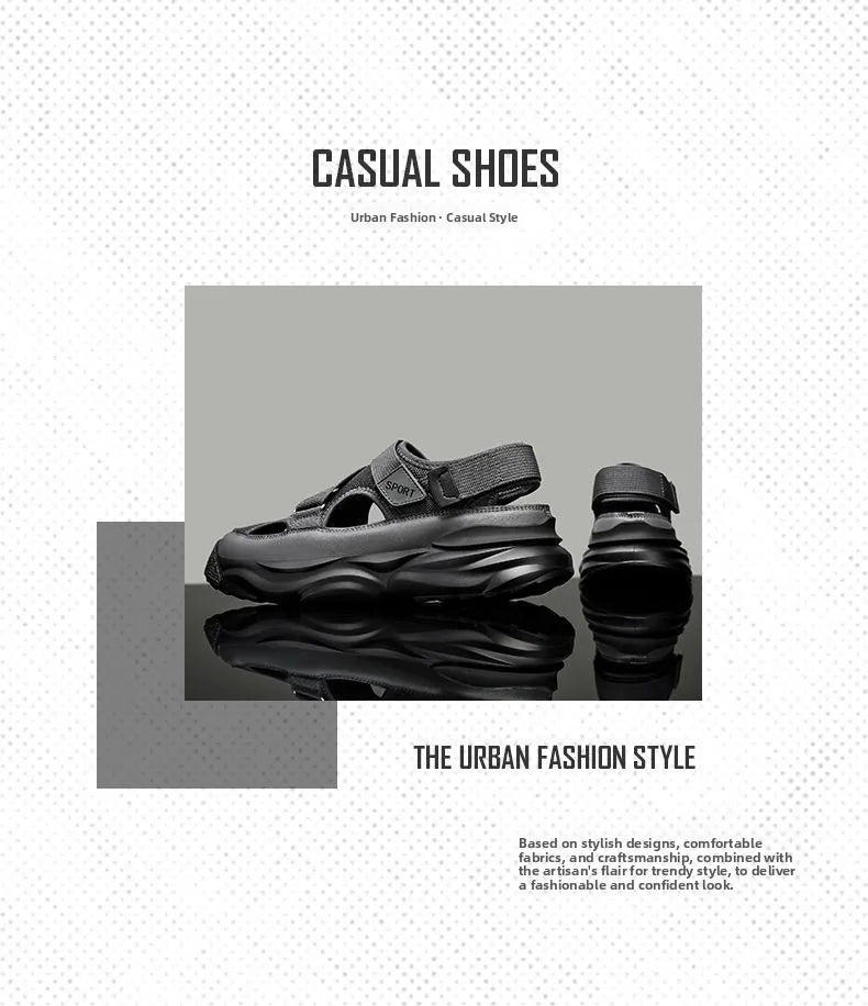 Men's Breathable Hollow out Sporty Slippers Soft Bottom Casual Fashion Sandals Anti-Slip Durable Rubber Sole Comfortable Slip-On - Sun Studio