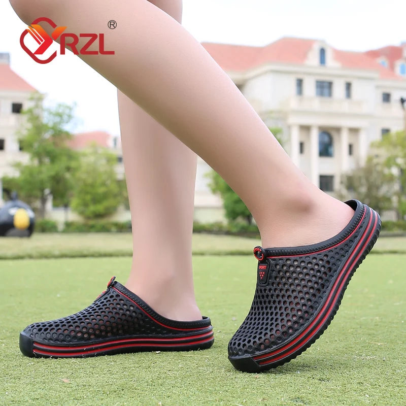 YRZL Summer Men Sandals Light EVA Men's Casual Shoes Hole Shoes Clogs Lovers Home Garden Outdoor Male Beach Flat Slippers - Sun Studio