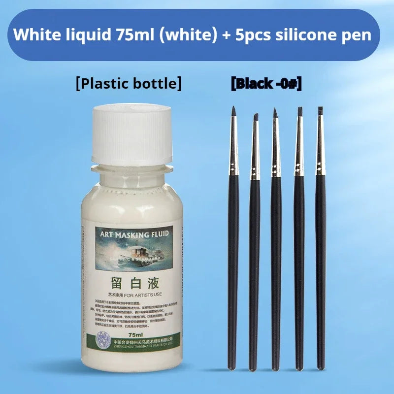Watercolor Art Masking Fluid 18ml/30ml/75ml Watercolor Media Masking Marker Pen For Watercolor Gouache Painting Art Supplies