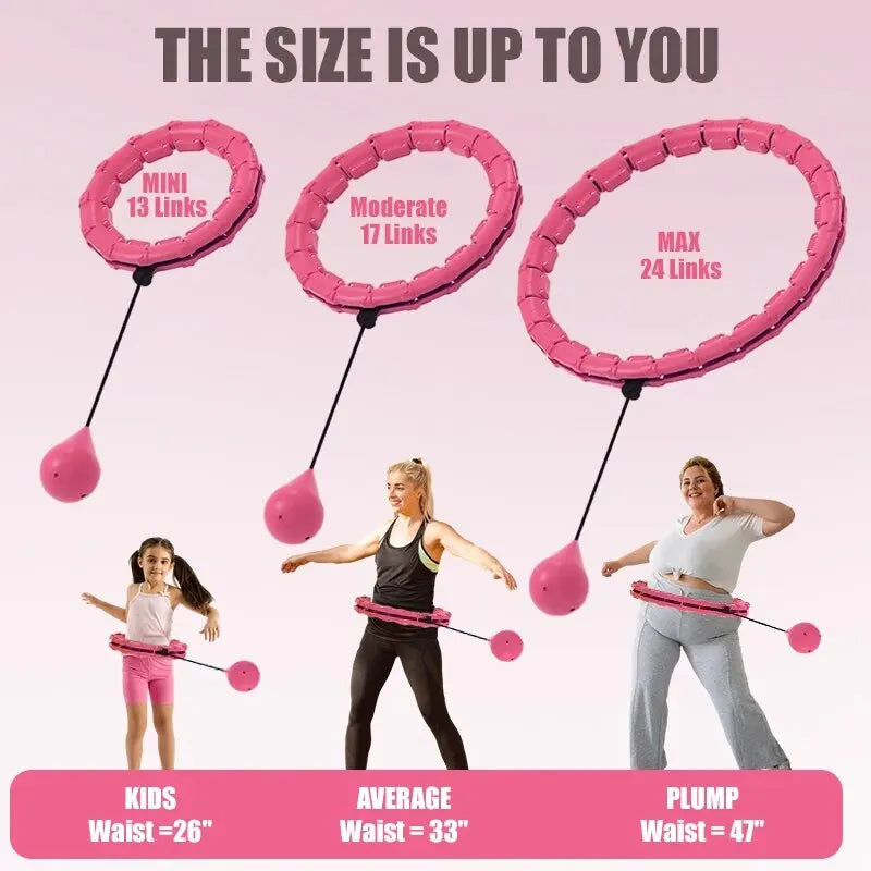 WESTTUNE Smart Weighted Fit Hoop Exercise Circle Infinity Fitness Hoop with Detachable Knots for Adults Weight Loss and Exercise - Sun Studio