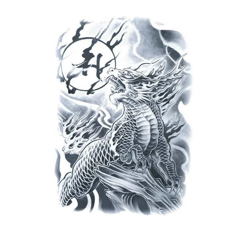 Temporary Large Back Tattoo Sticker Waterproof Cool Art FakeTattoo Sticker - Sun Studio