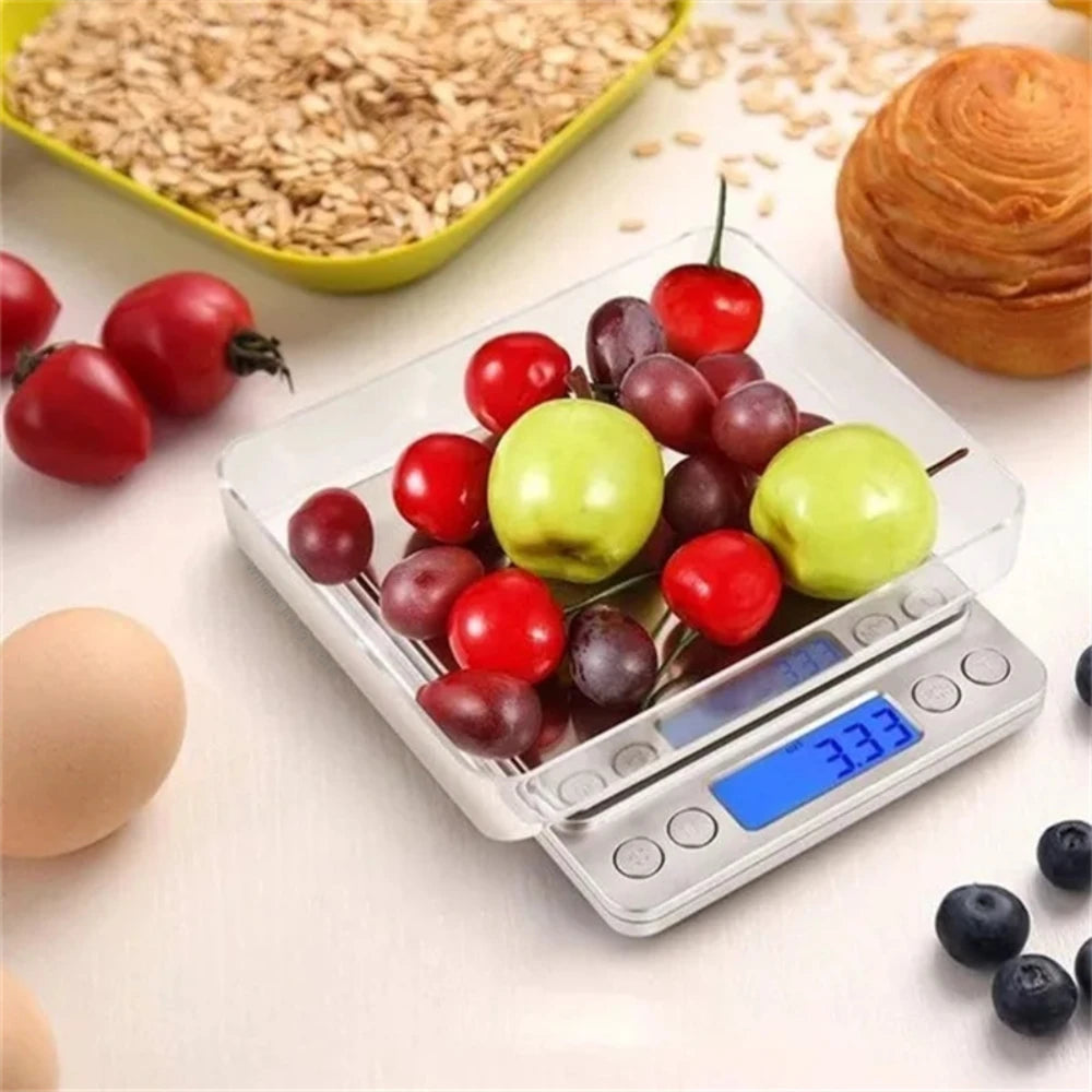 Digital Kitchen Scale Mini Pocket Stainless Steel Precision Jewelry Electronic Balance Weight Gold Gram 0.1/3000g Weigh Scales - Sun Studio