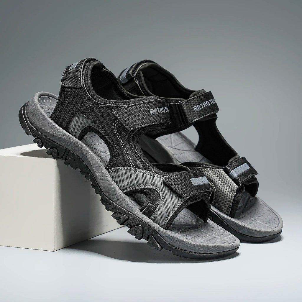 Summer New Sandals Men's Water Beach Breathable Quick Drying Shoes Comfortable Flat Bottom Non slip Sandals Driving Shoes - Sun Studio