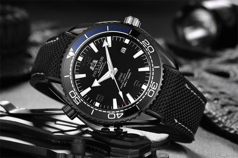 Luxury Automatic Mens Watch High Quality Mechanical Self Wind Movement Rubber Strap Waterproof Luminous Calendar Mens Watches - Sun Studio