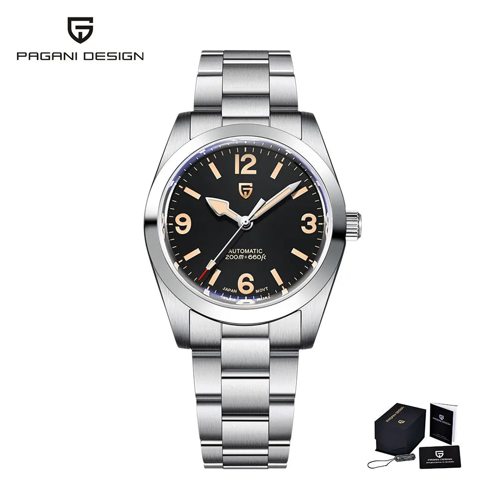 PAGANI DESIGN 2026 New 36MM Men Automatic Mechanical Watches NH35 Sapphire Stainless Steel AR Coating 20Bar Clock Watch for Men - Sun Studio