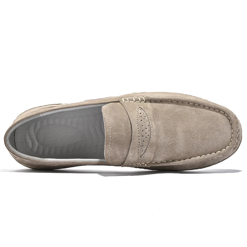 Quality Genuine Leather Shoes Men Loafers Slip On Soft Leather Casual Men Shoes Comfort Driving Shoes Men Flats Walking Footwear - Sun Studio