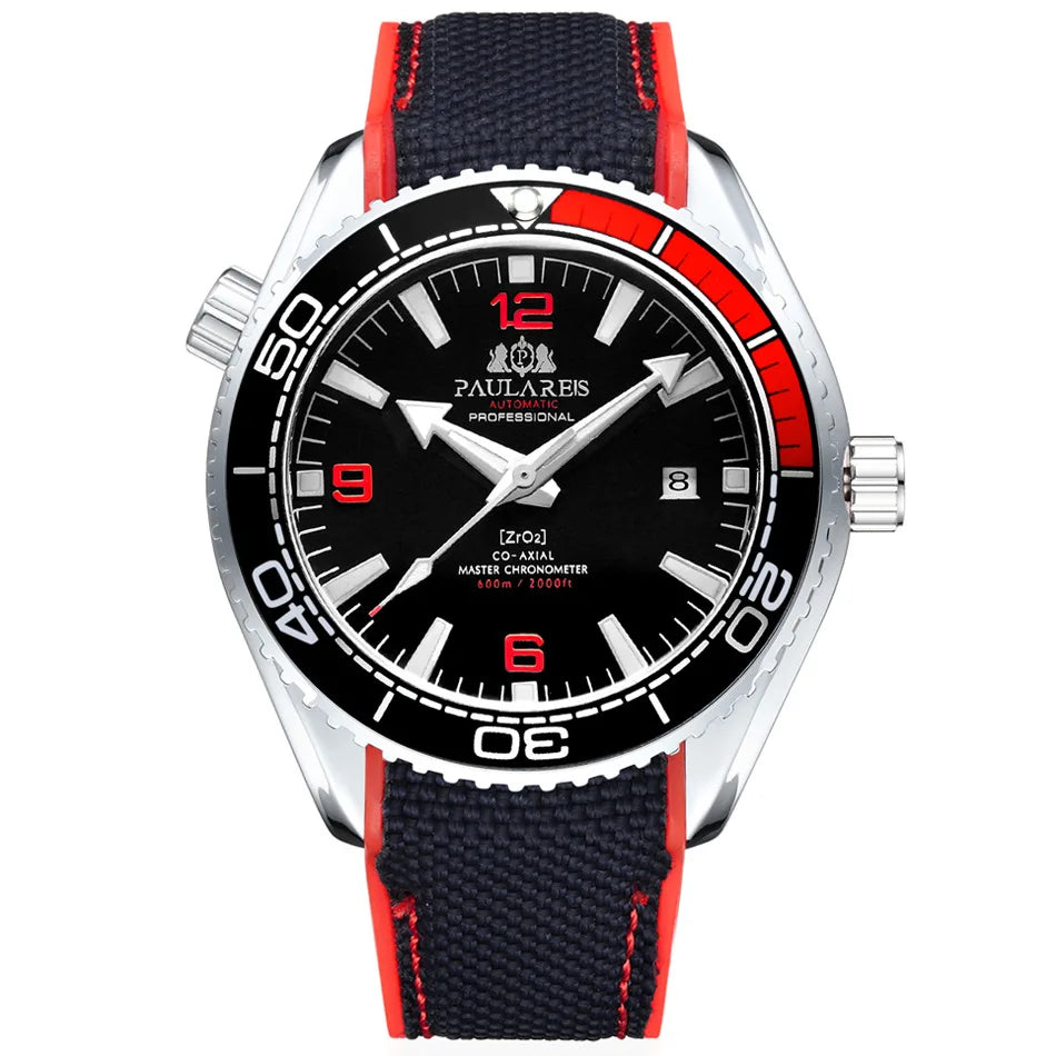 Montre Homme Automatique de Luxe Mouvement Mécanique de Haute Qualité Remontage Automatique Bracelet en Caoutchouc Étanche Lumineuse Calendrier Montres Homme