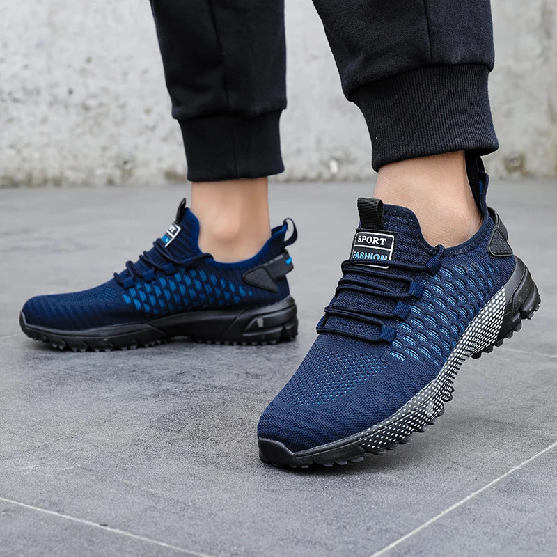 Sports Shoes for Men Breathable Mesh for Summer Youth Running Sports Leisure Flat Bottomed Fashionable Casual Lace Up Sneakers - Sun Studio