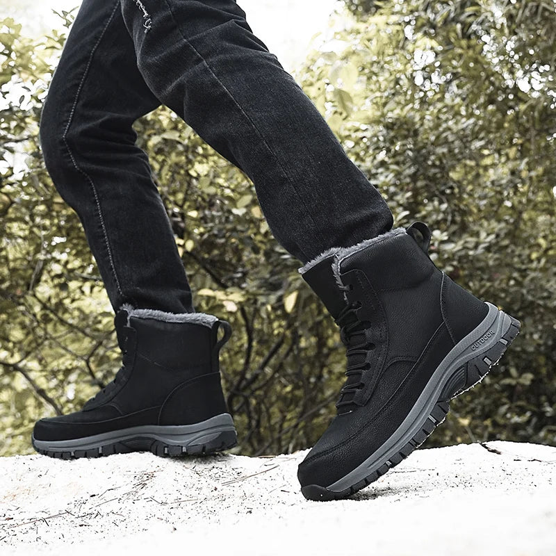 New Snow Boots Men Lace Up Mens Shoes Breathable Winter Boots For Men Casual Men Shoe Waterproof Ankle Boots Footwear Work Shoes - Sun Studio
